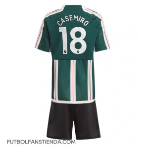 Manchester United Casemiro #18 Segunda Equipación Niños 2023-24 Manga Corta (+ Pantalones cortos)